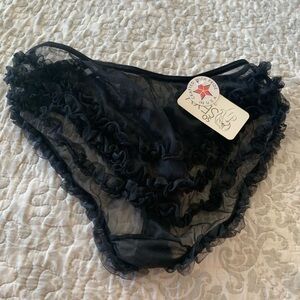 Sheer Black Ruffle Panties